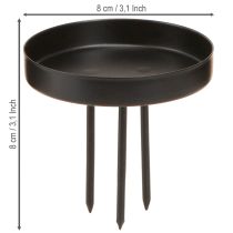 gjenstander Lysestake adventskrans metall matt svart Ø8cm 4 stk