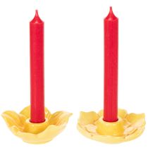 gjenstander Keramiske koniske lysestaker, dekorativ blomsterform for stilig borddekorasjon, 11 cm, 2 stk.