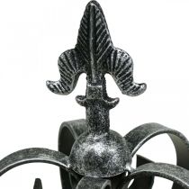 Deco krone antikk sølv look metall Ø12cm H20cm