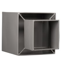 gjenstander Grå kubeplantekasse med base for moderne dekorasjon, 22 cm