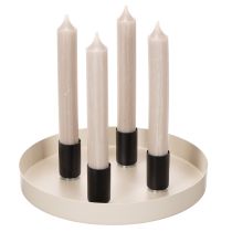 gjenstander Rund magnetisk lysholder, matt svart, for 25 mm koniske lys, 4 stk.