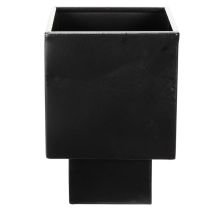 gjenstander Svart kubeformet blomsterpotte med base, moderne, 22 cm