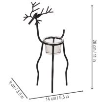 gjenstander Reinsdyrlysestake med telysglass, 28 cm