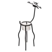 gjenstander Reinsdyrlysestake med telysglass, 28 cm