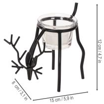 gjenstander Reinsdyrlysestake med telysglass, 15 cm