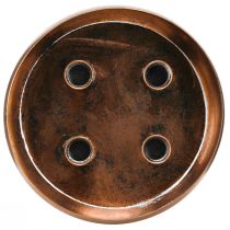 gjenstander Lysholderskål for 4 pinnelys antikk look bronse Ø22cm