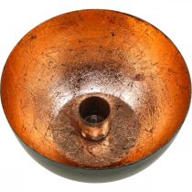 gjenstander Svart og bronse lysestake, konisk lysestake, Ø13 cm H6 cm
