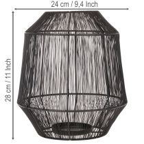 gjenstander Svart lysestake, dekorativ lykt, trådkurv, Ø24 cm, H28 cm