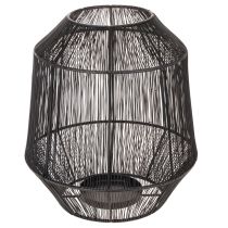 gjenstander Svart lysestake, dekorativ lykt, trådkurv, Ø24 cm, H28 cm