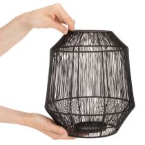 gjenstander Svart lysestake, dekorativ lykt, trådkurv, Ø24 cm, H28 cm