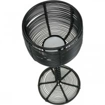 gjenstander Telysholder metall sort dekorativt vinglass Ø13cm H31,5cm