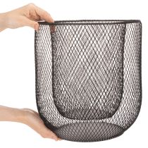 gjenstander Svart metallkurvlysholder, Ø28,5/18 cm, sett med 2