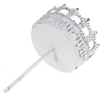 gjenstander Lysestaker hvit antikk Ø7cm H12cm 4 stk