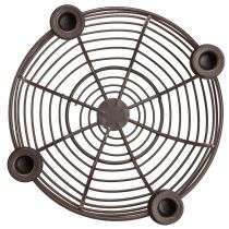 gjenstander Lysholder for 4 lys dekorativ skål metall brun Ø14cm