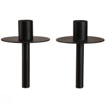 gjenstander Lysholder til flasker sort metall H12cm 2stk
