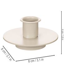 gjenstander Metalllysestake i matt beige, liten lysestake for spisslys, 8 cm, 3 stk.