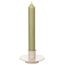 gjenstander Metalllysestake i matt beige, liten lysestake for spisslys, 8 cm, 3 stk.