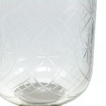 Lanterneglass med base antikk look sølv Ø17cm H31,5cm