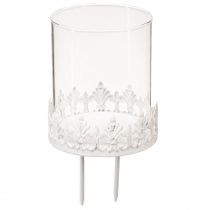 gjenstander Lysholder med torne telysholder hvit H8cm 4 stk