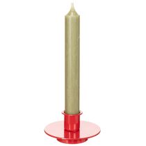 gjenstander Små røde lysholdere for 8 cm koniske lys, 3 stk.