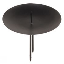 gjenstander Plug-in lysestake sort for smale søylelys Ø6,5cm 4 stk