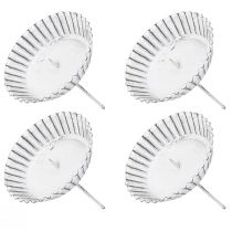 gjenstander Plug-in lysestake hvit kakeform Ø10cm 4stk