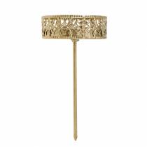 gjenstander Filigran lysestake for plugging gylden Ø6,4cm H12,5cm 4 stk antikk look