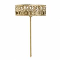 gjenstander Blomsterlysestaker for plugging av gylden Ø7,4 cm H12,5 cm 4 stk antikk look