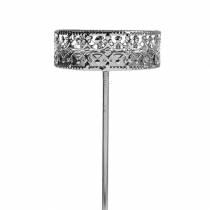 gjenstander Filigran lysestake for plugging i sølv Ø6,4cm H12,5cm 4 stk antikk look