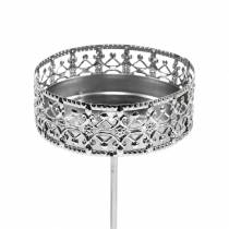 gjenstander Blomsterlysholdere for plugging av sølv Ø7,4cm H12,5cm antikk look 4 stk.