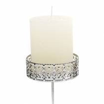 gjenstander Blomsterlysholdere for plugging av sølv Ø7,4cm H12,5cm antikk look 4 stk.