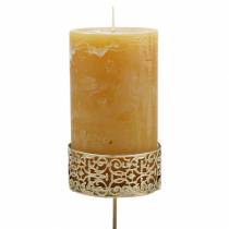 gjenstander Blomsterlysestaker for plugging gylden Ø8,8cm H13,7cm 4 stk antikk look