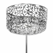 gjenstander Blomsterlysholdere for plugging i sølv Ø8,8cm H13,7cm 4 stk antikk look