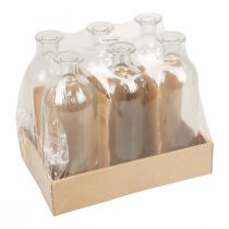 gjenstander Lysholder dekorative flasker minivaser glass klar H19,5cm 6 stk