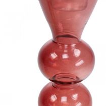 Lysestake glass lysestake rosa/rosa Ø5-6cm H19cm 2stk