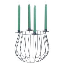 gjenstander Lysholder metallgrå nettingkurv Ø25/10,5 cm sett med 2 stk