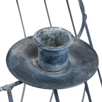 gjenstander Lysholder metallgrå nettingkurv Ø25/10,5 cm sett med 2 stk