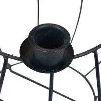 gjenstander Lysholder metallgrå nettingkurv Adventskrans Ø14cm