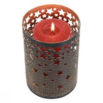 gjenstander Lysholder metallstjerner sort/gull H10/15cm sett med 2 stk