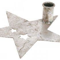gjenstander Metalldekorasjonsstjerne, konisk lysestake for julesølv, antikk utseende 20cm × 19,5cm