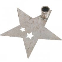 gjenstander Metalldekorasjonsstjerne, konisk lysestake for julesølv, antikk utseende 20cm × 19,5cm