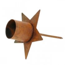 gjenstander Stjernelysestake til oppklistring, rustbelagt adventsdekorasjon, 6 cm, 4 stk.