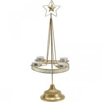 gjenstander Lysestake Pilar Candle Star Gold Ø23cm H49,5cm