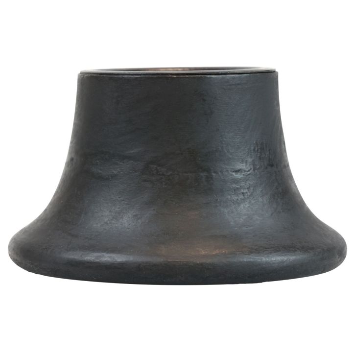 gjenstander Lysestake sort lysestake keramikk Ø12,5cm H7cm