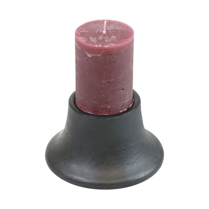gjenstander Lysestake sort lysestake keramikk Ø12,5cm H7cm