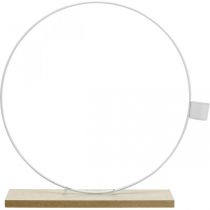 gjenstander Dekorring med stativ hvit lysestake metall borddekorasjon Ø23cm