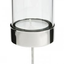 Lysholder for plugging av metall/glass Ø5cm H14cm 4stk
