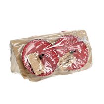 gjenstander Lysestake til å klistre rød Ø8cm 4stk