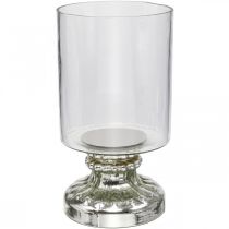 Lyktglass lysglass antikk look sølv Ø13cm H24cm