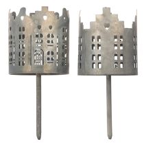 gjenstander Telysholder og lysholder med pigg, husdesign, 6 cm, 2 stk.